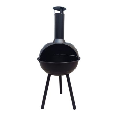 Brasero boule cheminée d'extérieur  Bois, charbon  Acier, Noir