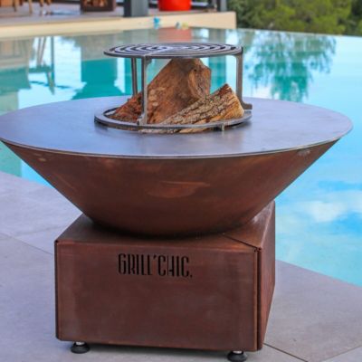Brasero Cevenol Pool Corten Carre 74 Simple Cuve