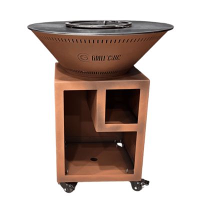 Brasero Classique Aluminium 83 Imitation Corten Double Cuve