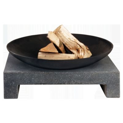 Brasero d'extérieur rond avec support en granite ø59 x h. 61 cm