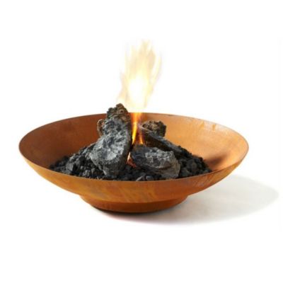 Brasero extérieur 80 cm - Acier Corten - Chauffage Exterieur - Feu de Bois - Effet Rouille - H : 21.5 cm - Resistant au gel
