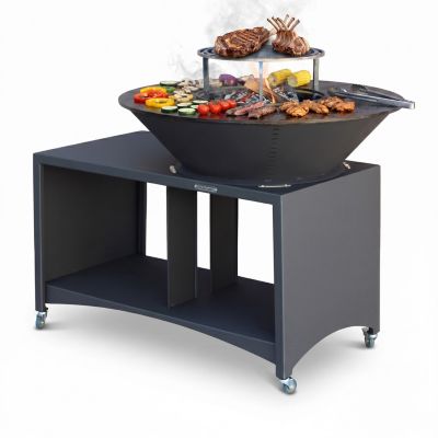 Brasero îlot Acier Grille Amovible Barbecue/plancha diam  100 Cm