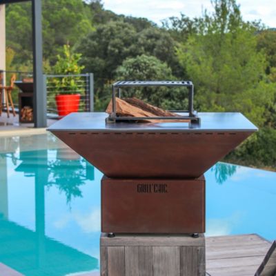 Brasero Mini Cevenol Corten Carre 42 Simple Cuve