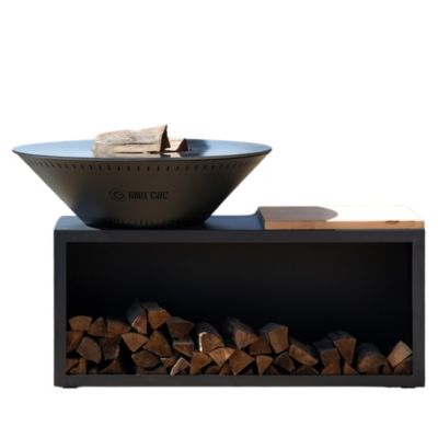 Brasero Traditionnel Acier 83 Gris Anthracite Double Cuve