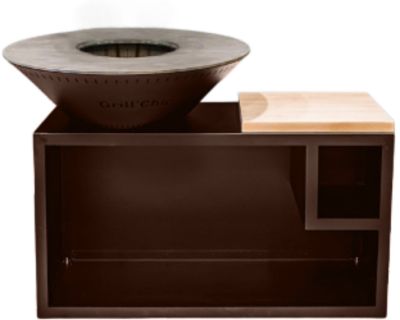 Brasero Traditionnel Aluminium 83 Imitation Corten Double Cuve