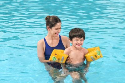 Brassard de natation Bestway pour enfant de 3 à 6 ans l.25 x l.15 cm jaune vendu par 2