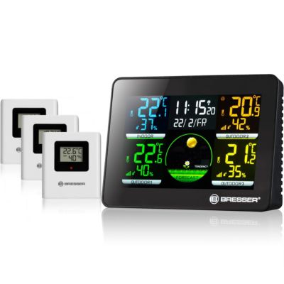 Bresser Quadro NLX Thermomètre Hygromètre pour l'intérieur/l'extérieur 3x