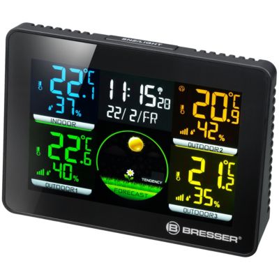 Bresser Quadro NLX Thermomètre Hygromètre pour l'intérieur/l'extérieur 3x