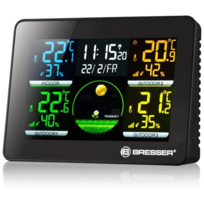 Bresser Quadro NLX Thermomètre Hygromètre pour l'intérieur/l'extérieur 3x