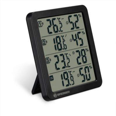 Bresser Quadro NV Thermomètre Hygromètre pour l'intérieur/l'extérieur 3x