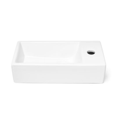 Brevis Lave-mains suspendu avec trou pour robinetterie à droite, 40,5x20,5x10,5cm (SATBRE4020SR)