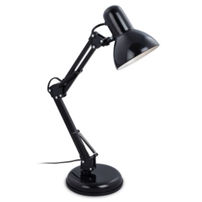 BRILONER - Lampe de bureau avec interrupteur sur le câble, E14, max.25W, lampe de table, lampe de chevet, 15,5x53cm, noir