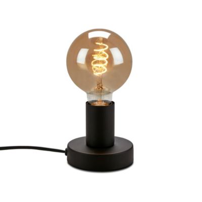 BRILONER - Lampe de table avec interrupteur à câble, aspect rétro, douille E27, vintage, lampe de chevet, 10 x 9 cm, noir