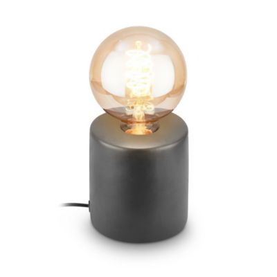 BRILONER - Lampe de table avec interrupteur à fil, pied céramique, E27, max. 10W, chevet, bureau, 10x10,3 cm, anthracite