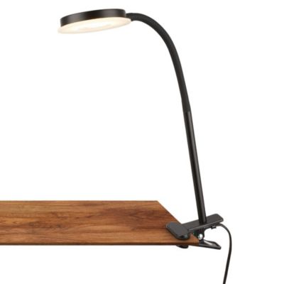Briloner Plegg Lampe pince LED, Orientable, Serrable, Interrupteur à câble, Lumière blanche chaude, Noir, 26 x 10,5 x 37 cm