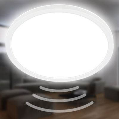 BRILONER SLIM Plafonnier LED avec détecteur de mouvement ultraplat rond IP44 D.290mm 18W 2400lm lumière blanc neutre