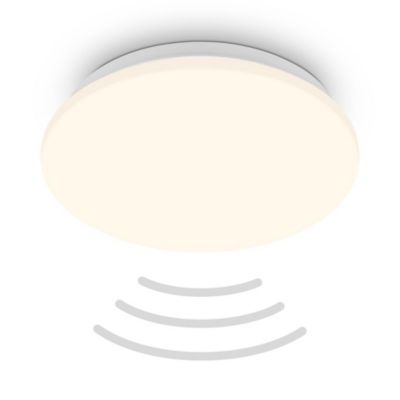 Briloner UGO Plafonnier LED couleur de lumière blanc chaud détecteur de mouvement blanc D.27 x 6 cm