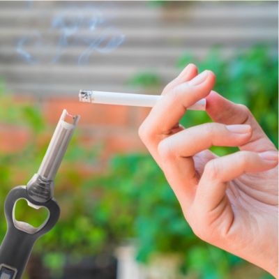 Briquet électrique rechargeable 3 en 1 USB LED décapsuleur indicateur batterie