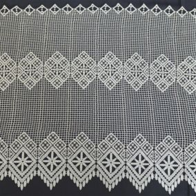 Brise bise en macramé au style graphique (0.3x0.45 m - Ecru)