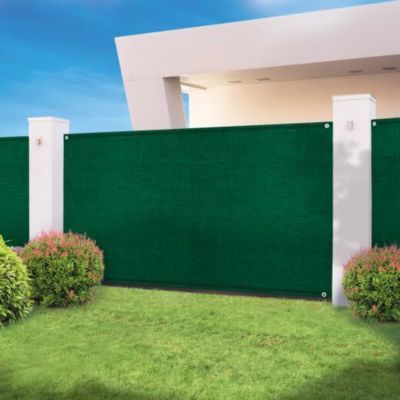Brise Vue Haute Densite 1x10m Vert Qualite PRO 300g par metre carre Occultation 95 Pourcent Angles Renforces avec Oeillets