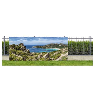 Brise vue imprimé ROCCAPINA, H.2 x L.5 m, 100% occultant, Made in France par Scenolia + kit de fixation offert