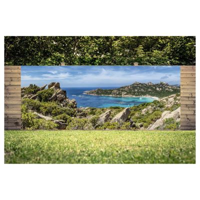Brise vue imprimé ROCCAPINA, H.2 x L.5 m, 100% occultant, Made in France par Scenolia + kit de fixation offert