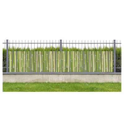 Brise vue imprimé TAKENOKO, H.1 x L.5 m, 100% occultant, Made in France par Scenolia + kit de fixation offert