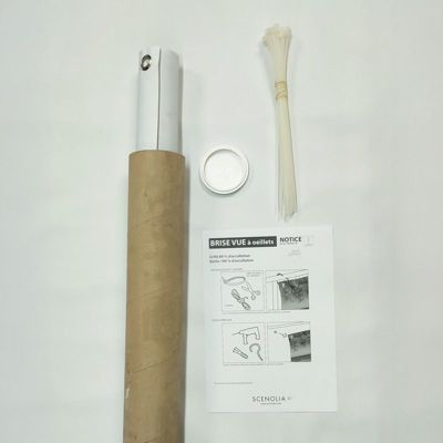 Brise vue imprimé TAKENOKO, H.1 x L.5 m, 100% occultant, Made in France par Scenolia + kit de fixation offert