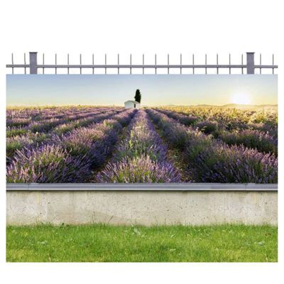 Brise vue imprimé VALENSOLE, H.1.2 x L.3 m, 100% occultant, Made in France par Scenolia + kit de fixation offert