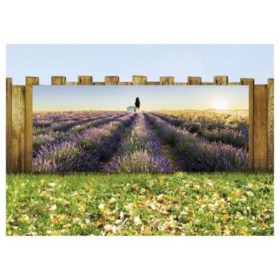 Brise vue imprimé VALENSOLE, H.1.2 x L.3 m, 100% occultant, Made in France par Scenolia + kit de fixation offert