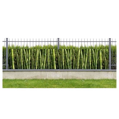 Brise vue imprimé zen BAMBOO, H.1 x L.5 m, 100% occultant, Made in France par Scenolia + kit de fixation offert