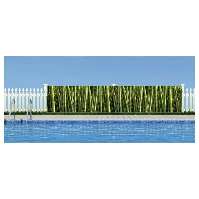 Brise vue imprimé zen BAMBOO, H.1 x L.5 m, 100% occultant, Made in France par Scenolia + kit de fixation offert