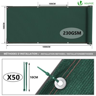 Riegolux 107654 Filet Occultant Vert 1 X 50 M 70 G/m²