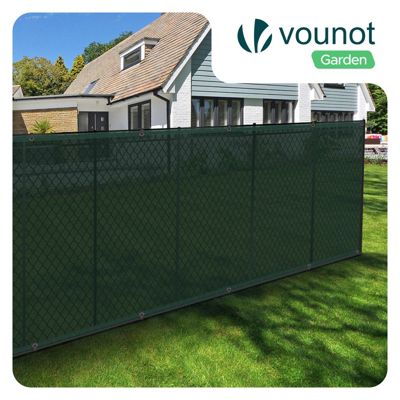 Brise vue occultant en HDPE 90g/m² 1.5x20m avec attaches de fixation vert VOUNOT