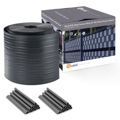Brise-vue PVC QUEST 19 cm x 26 m pour panneau de clôture rigide avec 20 clips - graphite