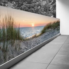 Brise vue Trompe l'oeil - 100x277 cm - Couché de soleil 3617689696348