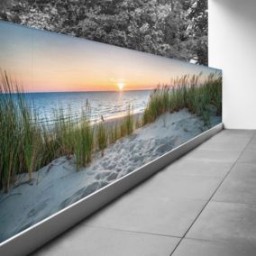 Brise vue Trompe l'oeil - 100x300 cm - Couché de soleil 3617689696096