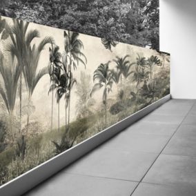 Brise vue Trompe l'oeil - 100x375 cm - Forêt tropicale 3617689696676