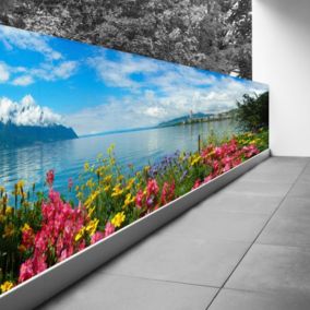 Brise vue Trompe l'oeil - 120x390 cm - Vue lac 3617689694917