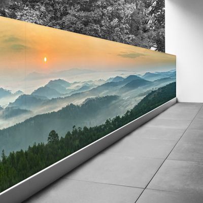 Brise vue Trompe l'oeil - 120x420 cm - Montagnes 3617689699585