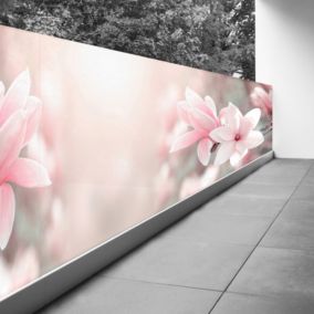 Brise vue Trompe l'oeil - 120x450 cm - Fleurs 3617689693996