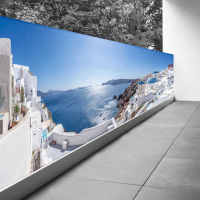 Brise vue Trompe l'oeil - 130x358 cm - Santorin 3617689693149