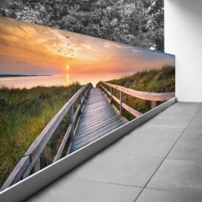 Brise vue Trompe l'oeil - 80x220 cm - Ponton couché de soleil 3617689699448