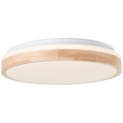 BRODSKY Plafonnier bois clair/blanc LED intégrée 24W métal/bois ampoule incluse