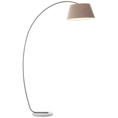 BROK Lampadaire 1L taupe E27 60W - béton/métal/textile - ampoule non incluse