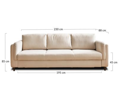 Brooke - canapé 3 places - convertible - en velours - Lisa Design