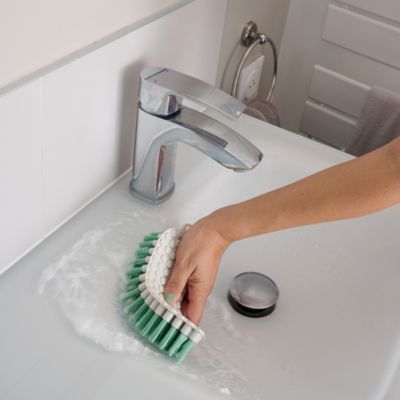 Brosse à récurer flexible poils rigide GoodHome blanc l.7cm