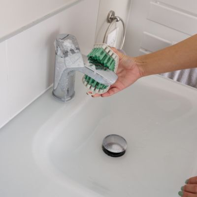 Brosse à récurer flexible poils rigide GoodHome blanc l.7cm