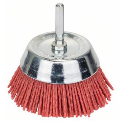 Brosse boisseau à fils nylon corindon G80 75 mm tige 6 mm 4500 tr/min