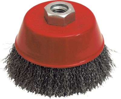brosse conique d.100 m14 fil 0.30 acier ondule - 540.100v - leman